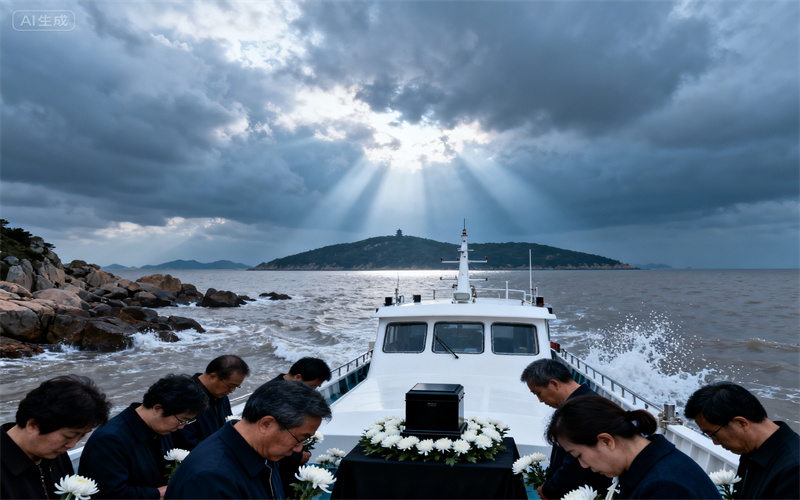 天津南疆码头集体海葬案例｜家属陪伴父亲海上追思