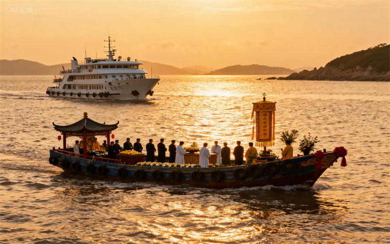 天津塘沽港包船海葬案例｜家属陪伴妻子完成遗愿-3