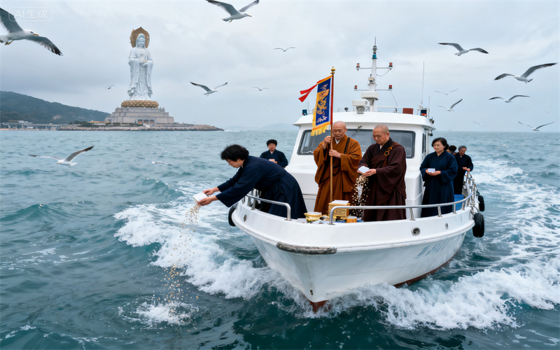 天津南疆码头包船海葬现场｜外公举办海上告别仪式场面温馨-2