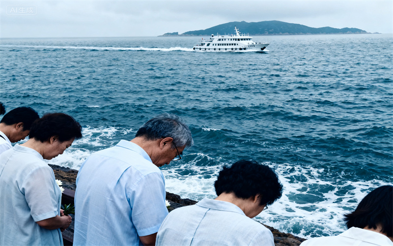 天津东疆港一对一海葬全程纪念｜家属为丈夫海上追思