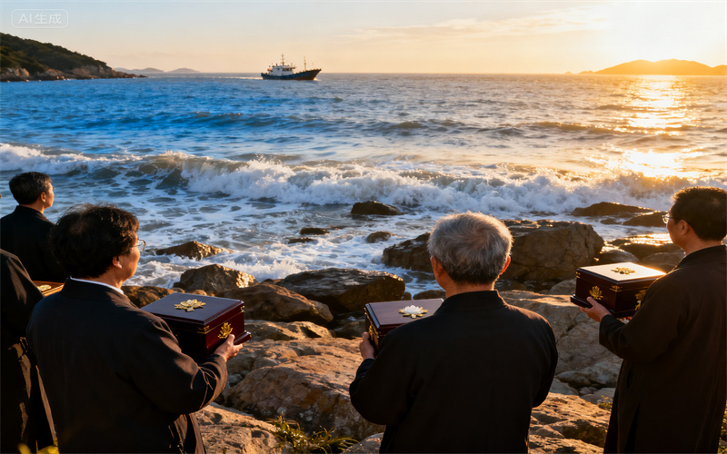天津塘沽港远洋海葬现场｜外公海撒送别场面温馨-2