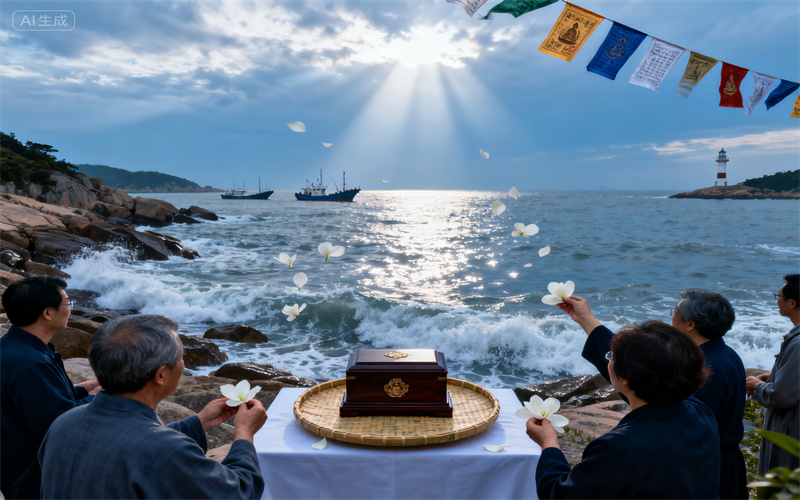 天津集体海葬故事|子女共同外婆海上追思-3